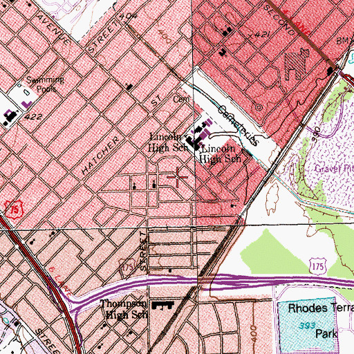 Topographic Map of Willow Grove Baptist Church, TX