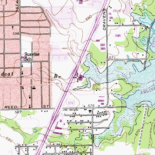 Topographic Map of Without Walls Church, TX