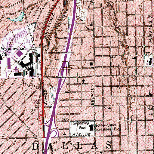 Topographic Map of Word of Life Missionary Baptist Church, TX