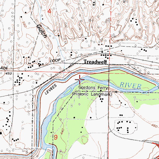 Topographic Map of Gordons Ferry, CA