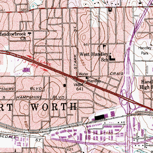 Topographic Map of Worship and Praise Bible Church, TX