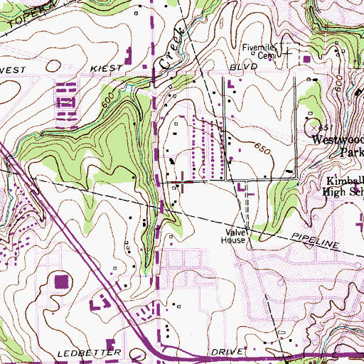 Topographic Map of Zion Apostolic Temple, TX