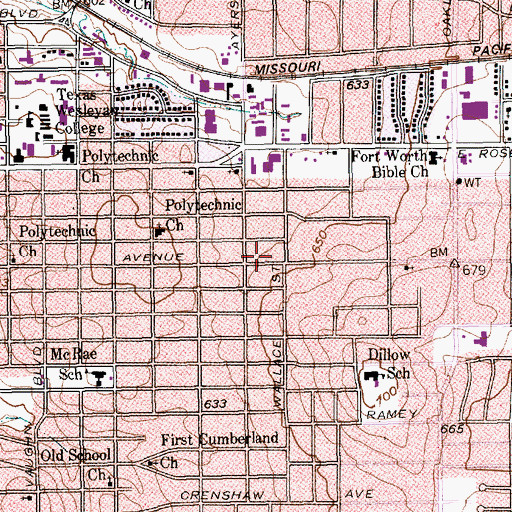 Topographic Map of Zion Rest Baptist Church, TX