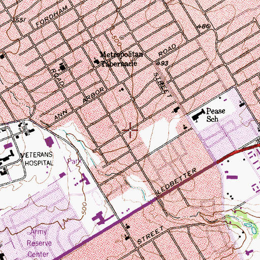 Topographic Map of Zion Tabernacle, TX