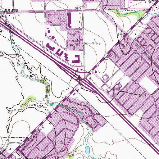 Topographic Map of Interchange 11A, TX