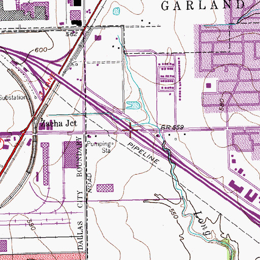 Topographic Map of Interchange 11B, TX