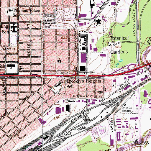 Topographic Map of Interchange 11B, TX