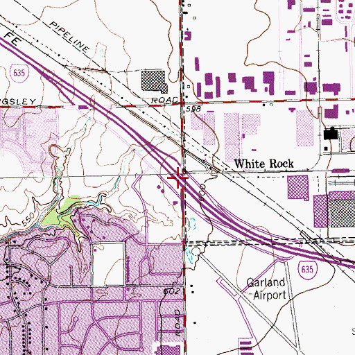 Topographic Map of Interchange 13, TX