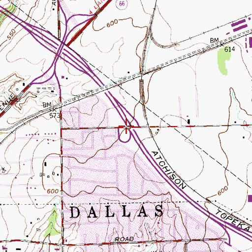 Topographic Map of Interchange 15, TX