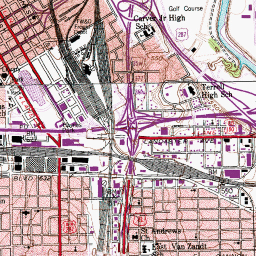 Topographic Map of Interchange 15, TX