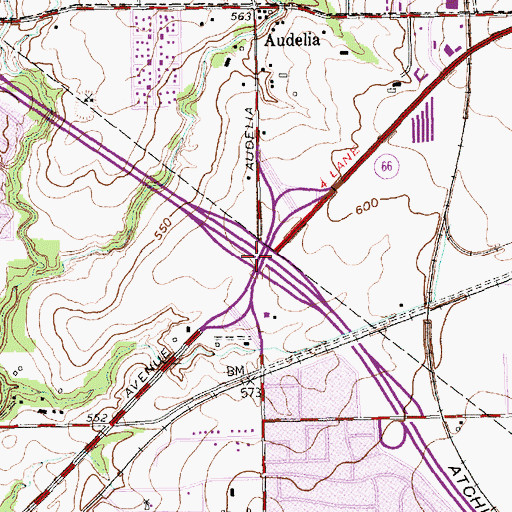 Topographic Map of Interchange 16, TX