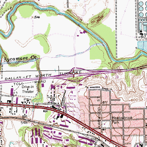 Topographic Map of Interchange 16C, TX