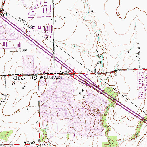 Topographic Map of Interchange 17, TX