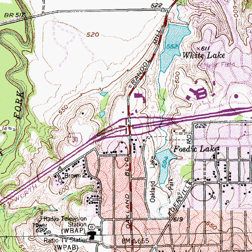 Topographic Map of Interchange 18, TX