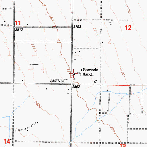 Topographic Map of Gorrindo Ranch, CA