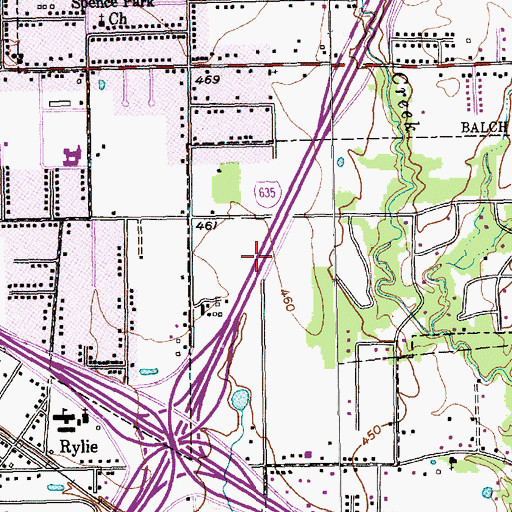 Topographic Map of Interchange 1C, TX