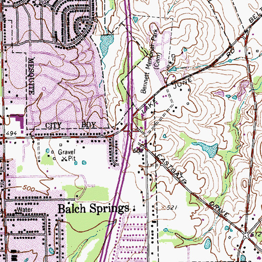 Topographic Map of Interchange 2, TX