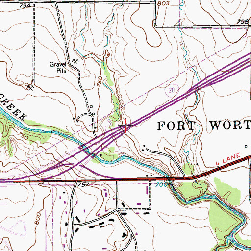 Topographic Map of Interchange 2, TX