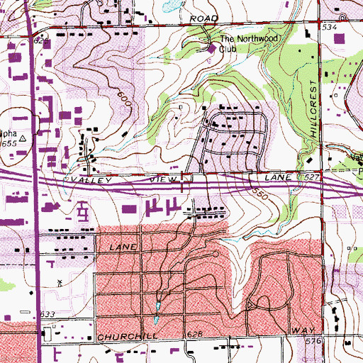 Topographic Map of Interchange 20, TX