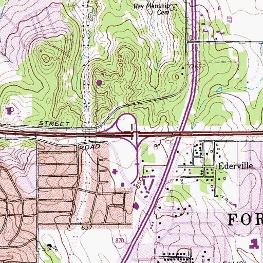 Topographic Map of Interchange 21C, TX