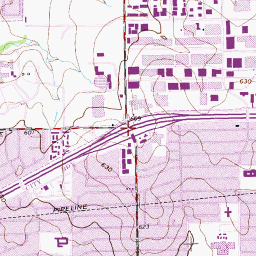 Topographic Map of Interchange 23, TX