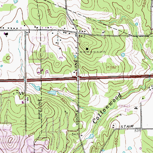 Topographic Map of Interchange 23, TX