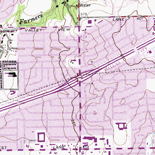 Topographic Map of Interchange 24, TX