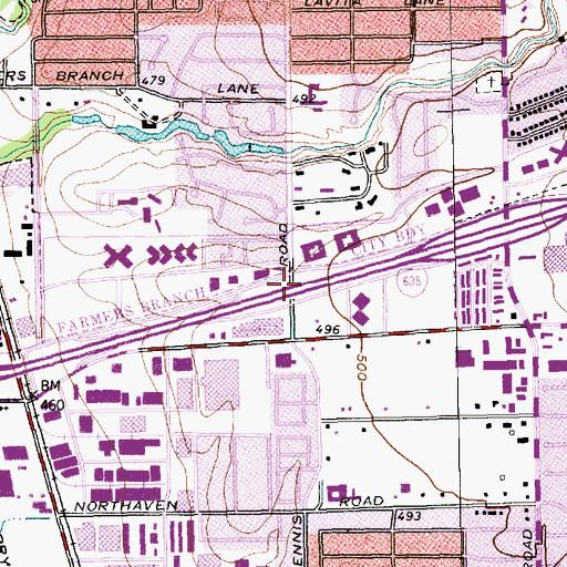 Topographic Map of Interchange 26, TX