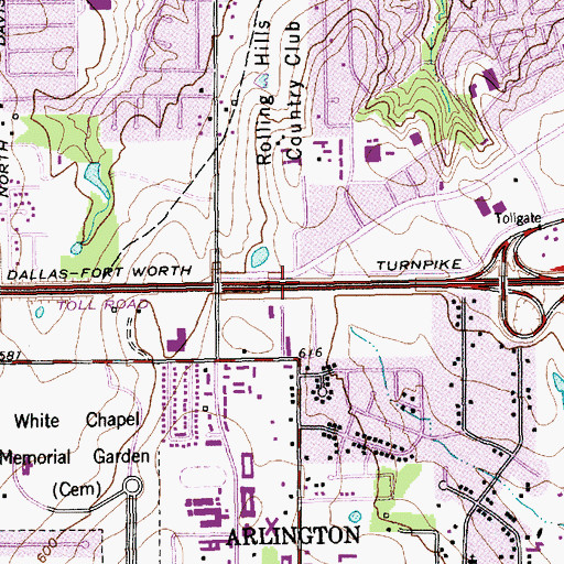 Topographic Map of Interchange 27, TX