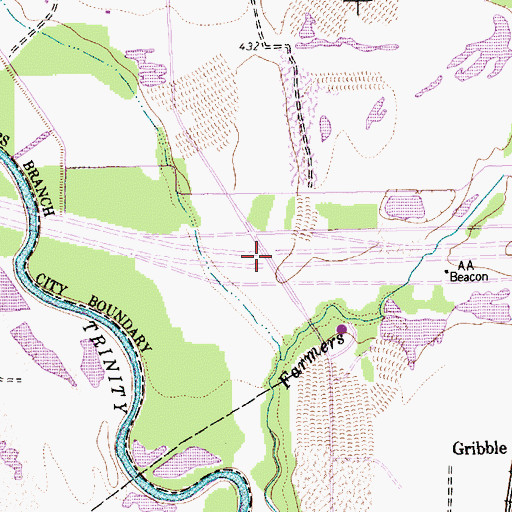 Topographic Map of Interchange 28, TX
