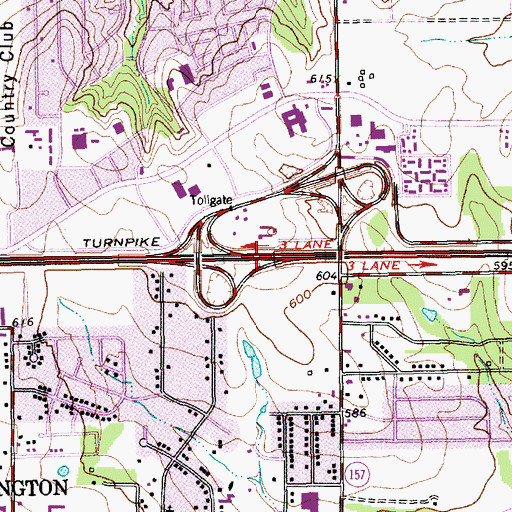 Topographic Map of Interchange 28A, TX