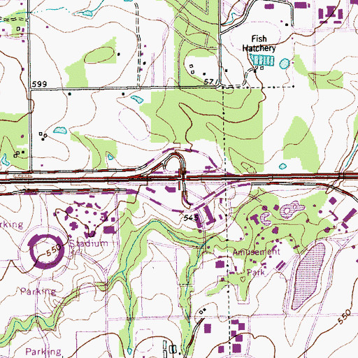 Topographic Map of Interchange 28B, TX