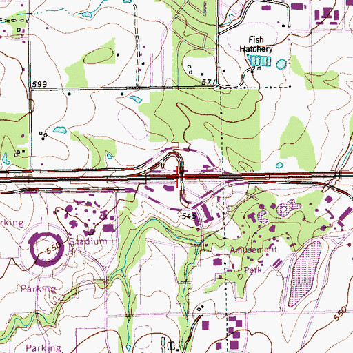 Topographic Map of Interchange 29, TX