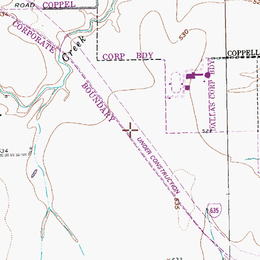 Topographic Map of Interchange 34, TX