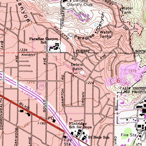 Topographic Map of Gould Canyon, CA
