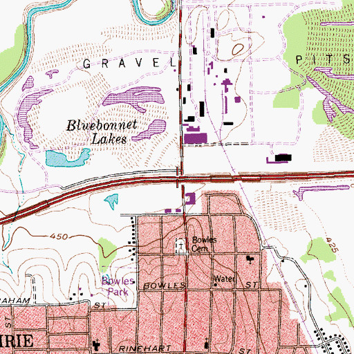 Topographic Map of Interchange 36, TX