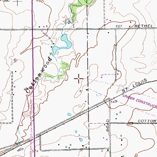 Topographic Map of Interchange 36A, TX