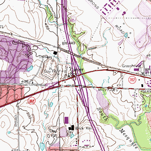 Topographic Map of Interchange 4, TX