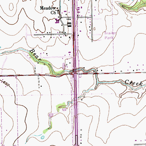 Topographic Map of Interchange 412, TX