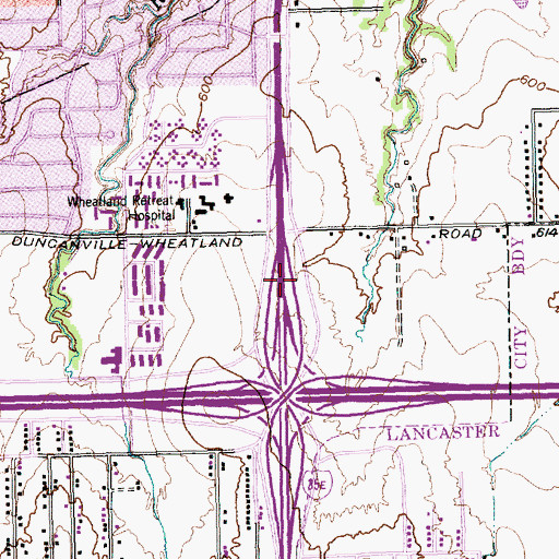 Topographic Map of Interchange 418A, TX