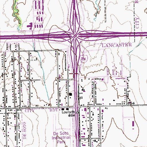 Topographic Map of Interchange 418B, TX