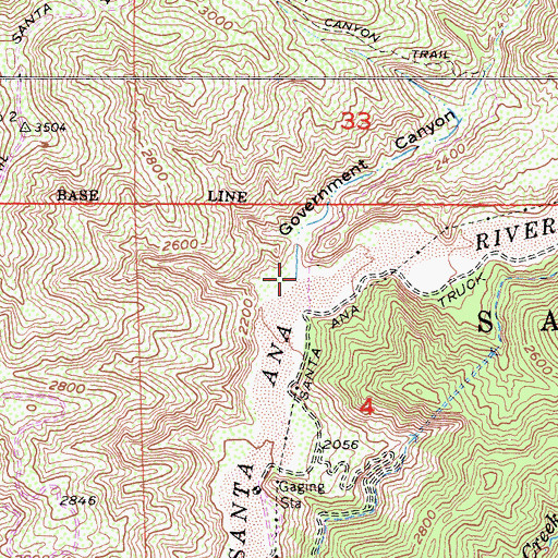 Topographic Map of Government Canyon, CA