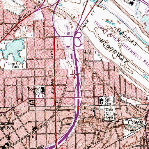 Topographic Map of Interchange 426C, TX