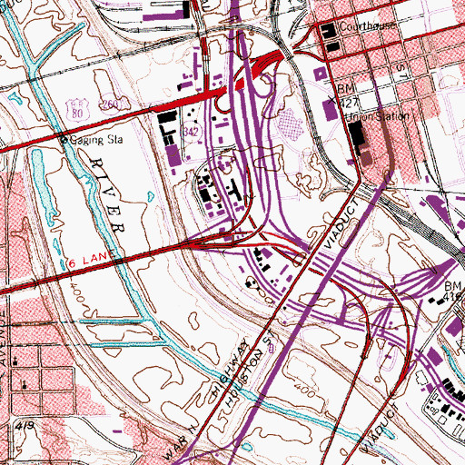 Topographic Map of Interchange 428D, TX