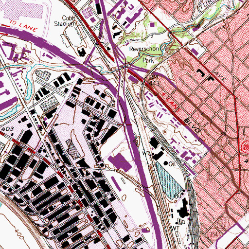 Topographic Map of Interchange 429C, TX