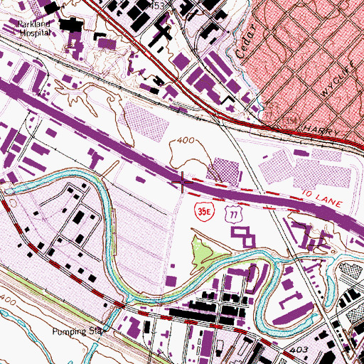 Topographic Map of Interchange 430B, TX