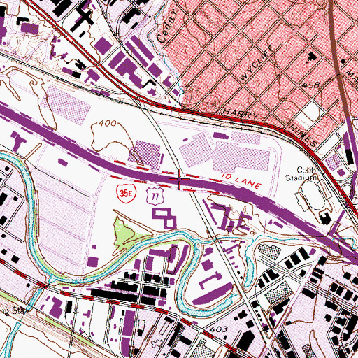 Topographic Map of Interchange 430C, TX