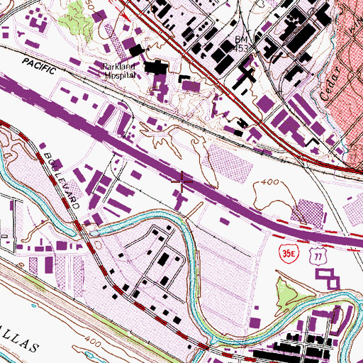 Topographic Map of Interchange 431, TX