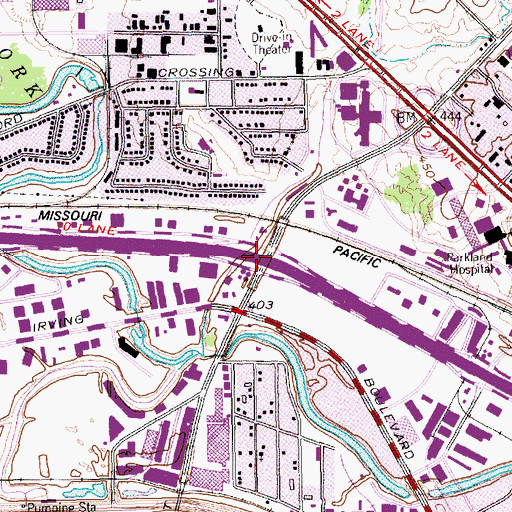 Topographic Map of Interchange 432A, TX
