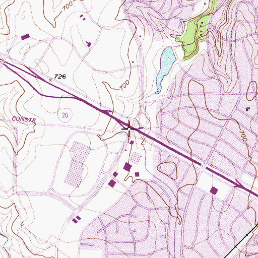 Topographic Map of Interchange 433, TX